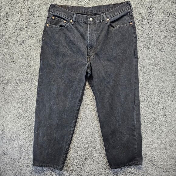 Levis 550 Jeans‎ Men Size 42x29 Black Denim Tapered Leg - Picture 1 of 11
